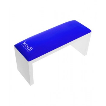 Armrest for manicure on white legs Electric blue