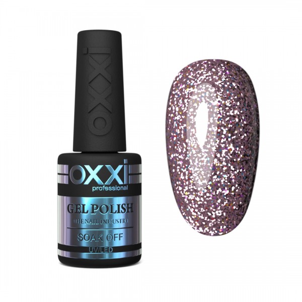 Gel polish Oxxi 10 ml STAR GEL 010 chocolate brown with sequins