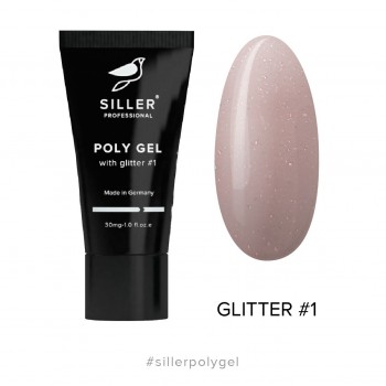 Poly Gel with GLITTER Siller 1 30 ml