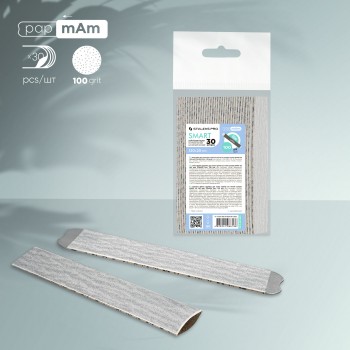 Refill set nail file papmAm streight file (soft) SMART 20 100 grit (30 pcs)