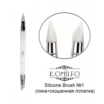 Silicone Brush Komilfo Silicone Brush No. 2 (nail file + flat pusher) -  Most popular ✈with fast worldwide shipping