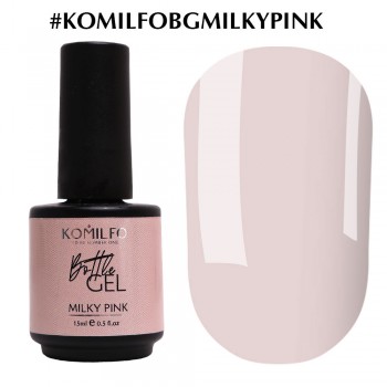 Komilfo Bottle Gel Milky Pink 15 ml with brush