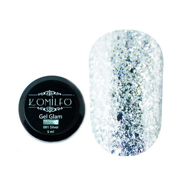 Komilfo Glam Gel 001 Silver 5 ml