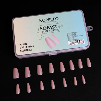 Komilfo SoFast Nail Forms Nude Soft Square Medium 300 pcs