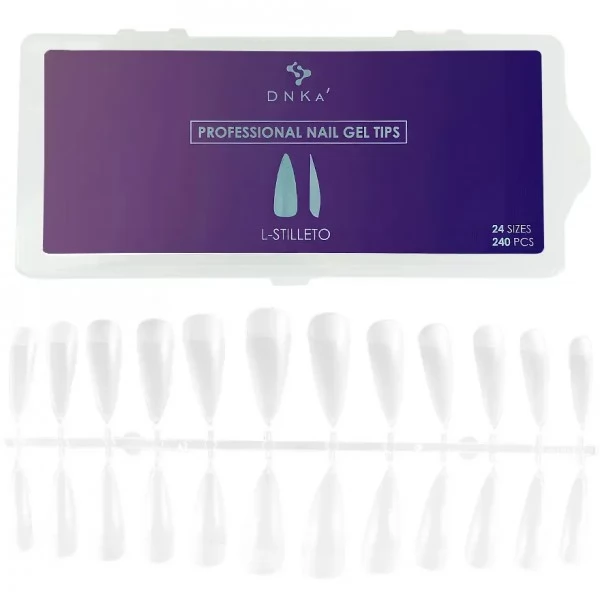 Professional Nail Gel Tips L-Stilleto DNKa 240pcs Professional Nail Gel Tips L-Stilleto DNKa 240pcs