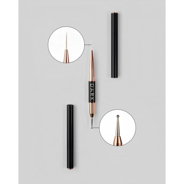 DARK Double-sided Brush (Liner 13mm + Dots 2mm) DARK Double-sided Brush (Liner 13mm + Dots 2mm)