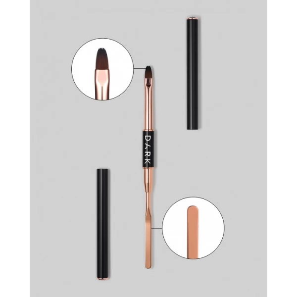 DARK Double-sided black brush spatula + rounded gel 9 mm