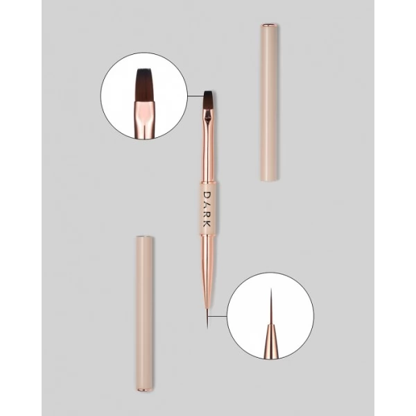 DARK Double-sided beige brush liner 11 mm + flat square gel 9 mm DARK Double-sided beige brush liner 11 mm + flat square gel 9 mm