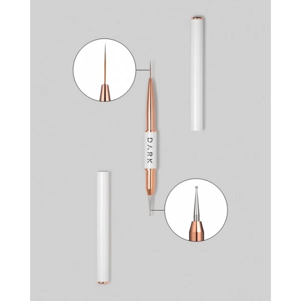 DARK Double-sided brush liner 13 mm + dots 1.2 mm DARK Double-sided brush liner 13 mm + dots 1.2 mm