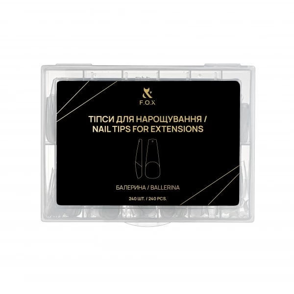 F.O.X Nail Tips for extensions Ballerina 240 pcs
