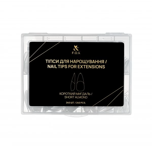 F.O.X Nail Tips for extensions Short Almond 240 pcs F.O.X Nail Tips for extensions Short Almond 240 pcs