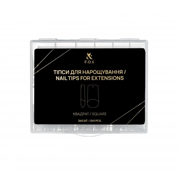 F.O.X Nail Tips for extensions Square 240 pcs F.O.X Nail Tips for extensions Square 240 pcs
