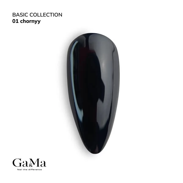 Gel polish Basic 001 black 15 ml GAMA