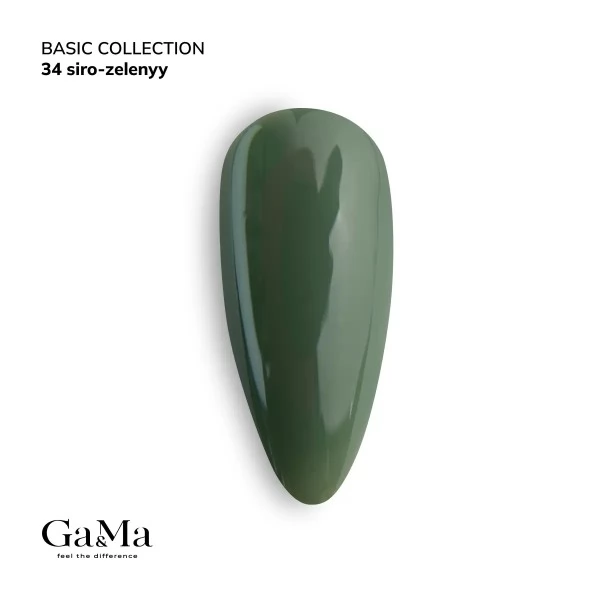 Gel polish Basic 034 gray-green 10 ml GAMA Gel polish Basic 034 gray-green 10 ml GAMA