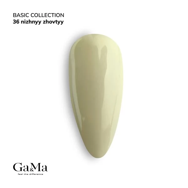 Gel polish Basic 036 gentle yellow 10 ml GAMA