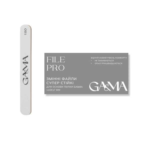 FILE PRO replaceable files, super stable (180 grit, 100 pcs) GEMELY GAMA