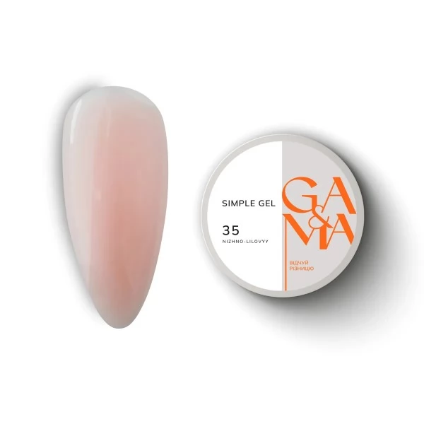 Simple gel 035 Nizhno-lilovyy 30 ml GEMELY GAMA Simple gel 035 Nizhno-lilovyy 30 ml GEMELY GAMA