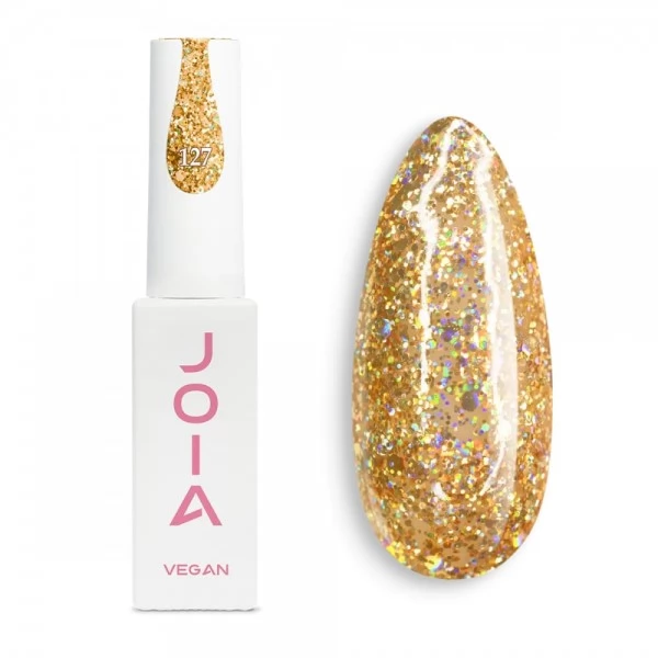 Gel Polish gold 127 with shimmer 6 ml JOIA vegan