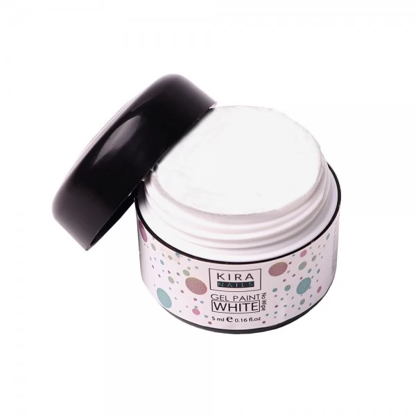 Гель-фарба No Wipe White 5 ml Kira Nails Гель-фарба No Wipe White 5 ml Kira Nails