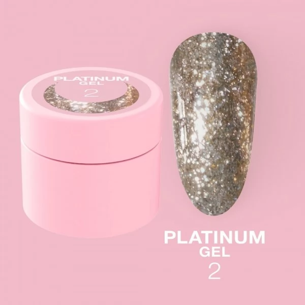 Nail glitter Platinum Gel no.2 5ml Lunamoon Nail glitter Platinum Gel no.2 5ml Lunamoon