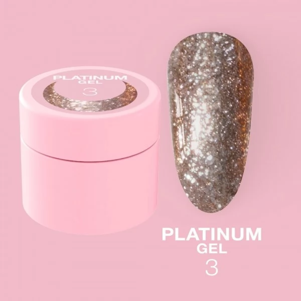Nail glitter Platinum Gel no.3 5ml Lunamoon Nail glitter Platinum Gel no.3 5ml Lunamoon