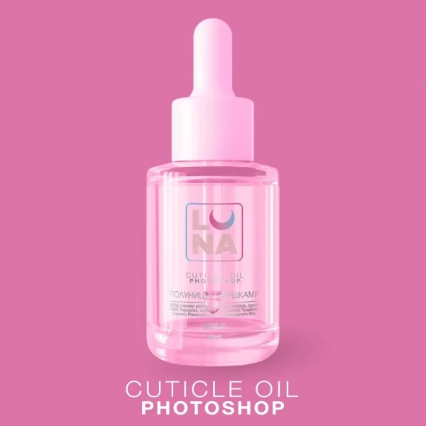 Dry cuticle oil with strawberry aroma and cream Photoshop Oil 30 ml Lunamoon Dry cuticle oil with strawberry aroma and cream Photoshop Oil 30 ml Lunamoon