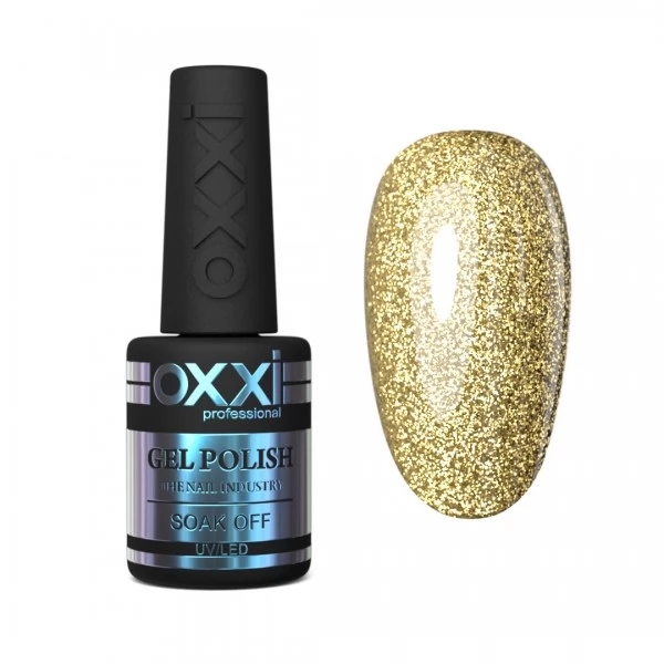 Gel polish OXXI 10 ml 094 (golden with holographic sequins) Gel polish OXXI 10 ml 094 (golden with holographic sequins)