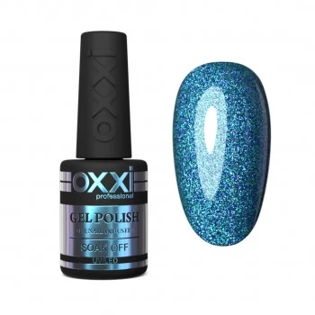 Gel polish OXXI 10 ml 202 (blue-turquoise with rich holographic sequins)