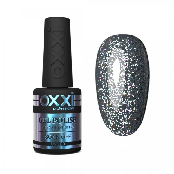 Gel polish Oxxi 10 ml STAR GEL 012 silver-black with sequins Gel polish Oxxi 10 ml STAR GEL 012 silver-black with sequins