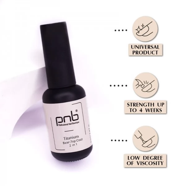 UV Titanium Base-Top Coat 2 in 1 PNB 8 ml UV Titanium Base-Top Coat 2 in 1 PNB 8 ml