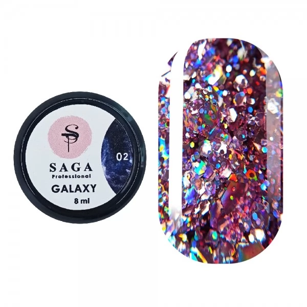 Gel polish Saga Galaxy glitter no.02 8ml Gel polish Saga Galaxy glitter no.02 8ml
