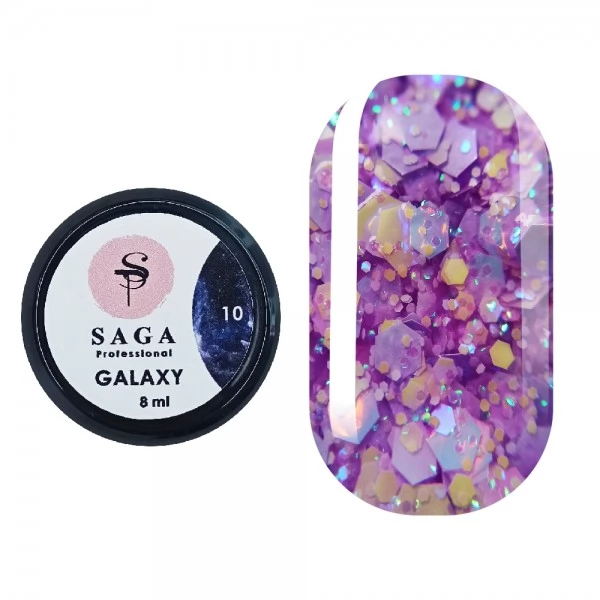 Gel polish Saga Galaxy glitter no.10 8ml Gel polish Saga Galaxy glitter no.10 8ml