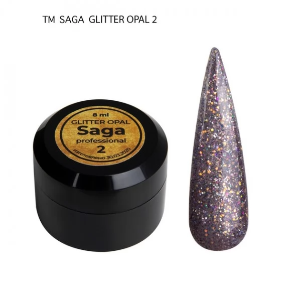 Saga opal no.02 glitter gel 8 ml Saga opal no.02 glitter gel 8 ml