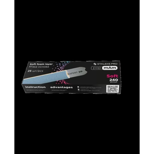 Refill set nail file papmAm (soft) EXCLUSIVE 20 240 grit (25 pcs)