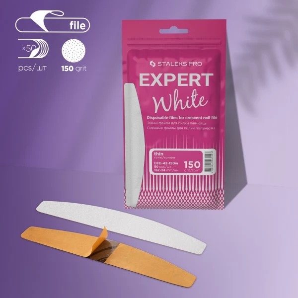 Refill set nail file white for half nail file EXPERT 42 150 grit (50 pcs.) Refill set nail file white for half nail file EXPERT 42 150 grit (50 pcs.)