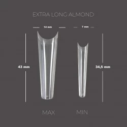 Touch Tips 240 pcs Extra long Almond