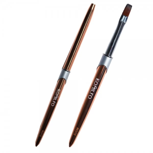 Brush Komilfo Rose Gold Gel flat RG12 (Nylon) Brush Komilfo Rose Gold Gel flat RG12 (Nylon)