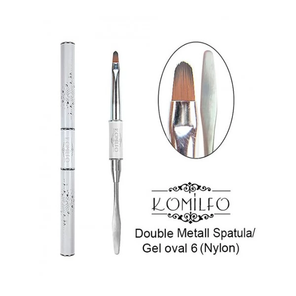 Brush Komilfo Double Metall Spatula/Gel oval 6 (Nylon) Brush Komilfo Double Metall Spatula/Gel oval 6 (Nylon)