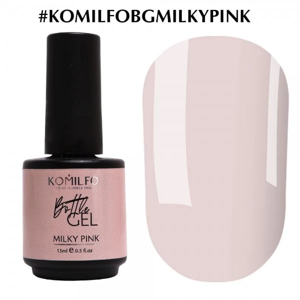 Komilfo Bottle Gel Milky Pink 15 ml with brush Komilfo Bottle Gel Milky Pink 15 ml with brush