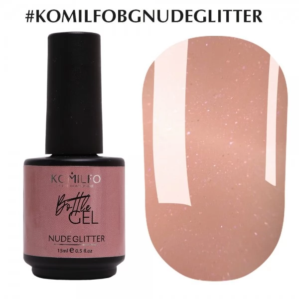 Komilfo Bottle Gel Nude Glitter 15 ml with brush Komilfo Bottle Gel Nude Glitter 15 ml with brush