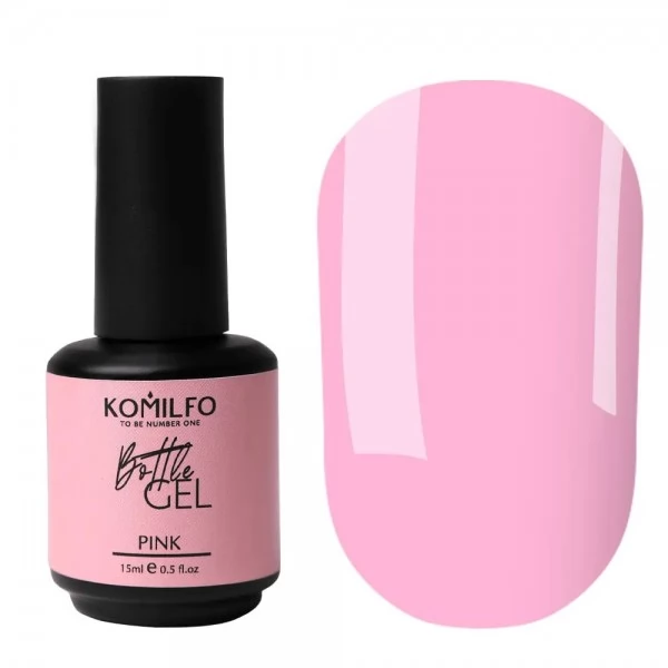 Komilfo Bottle Gel Pink 15 ml with brush Komilfo Bottle Gel Pink 15 ml with brush