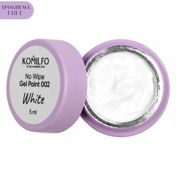Komilfo No Wipe Gel Paint White 002 HEMA/TPO free 5 ml