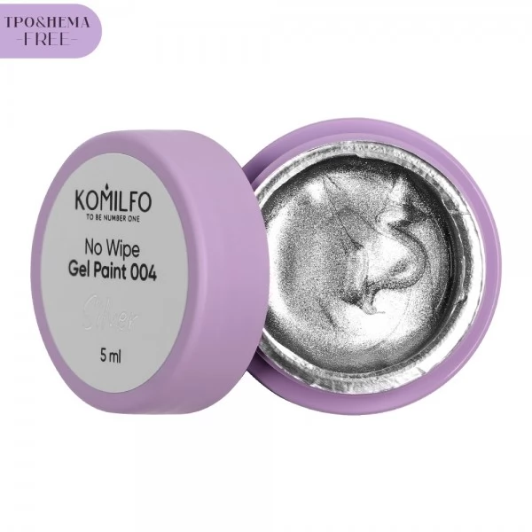 Komilfo No Wipe Gel Paint Silver 004 HEMA/TPO free 5 ml