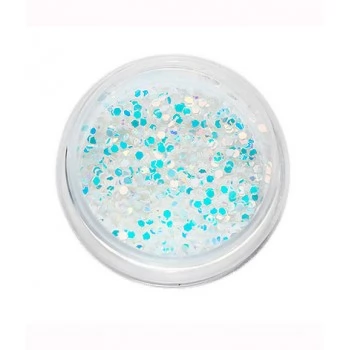 Komilfo disco design №024 hexagons white hologram (blue overflow) (1 g)