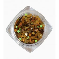 Komilfo disco design №032 gold hologram 2 mm (1 g)