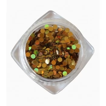 Komilfo disco design №032 gold hologram 2 mm (1 g)