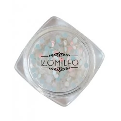 Komilfo disco design №041 white hologram (pink overflow) 2 mm (1 g)
