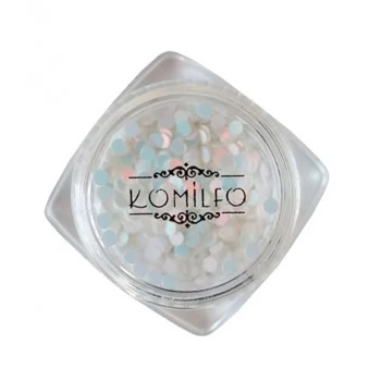 Komilfo disco design №041 white hologram (pink overflow) 2 mm (1 g)