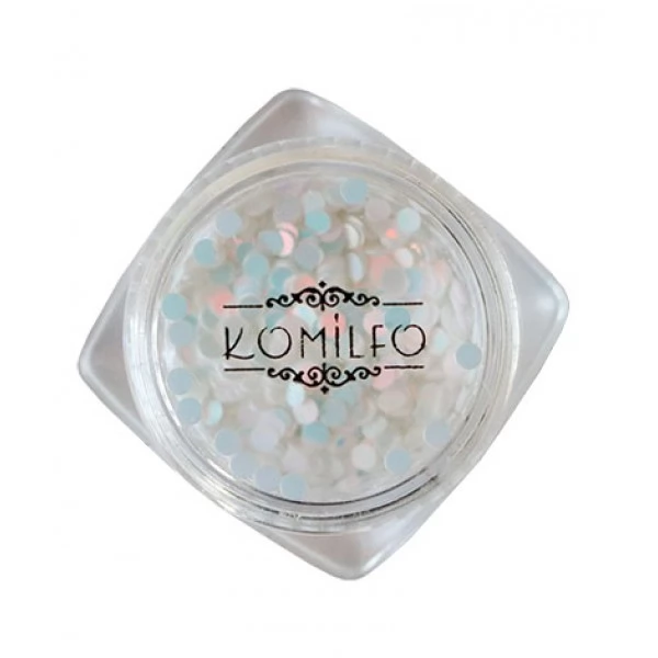 Komilfo disco design №041 white hologram (pink overflow) 2 mm (1 g) Komilfo disco design №041 white hologram (pink overflow) 2 mm (1 g)