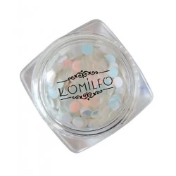 Komilfo disco design No. 042 white hologram (pink overflow) 3 mm (1 g)